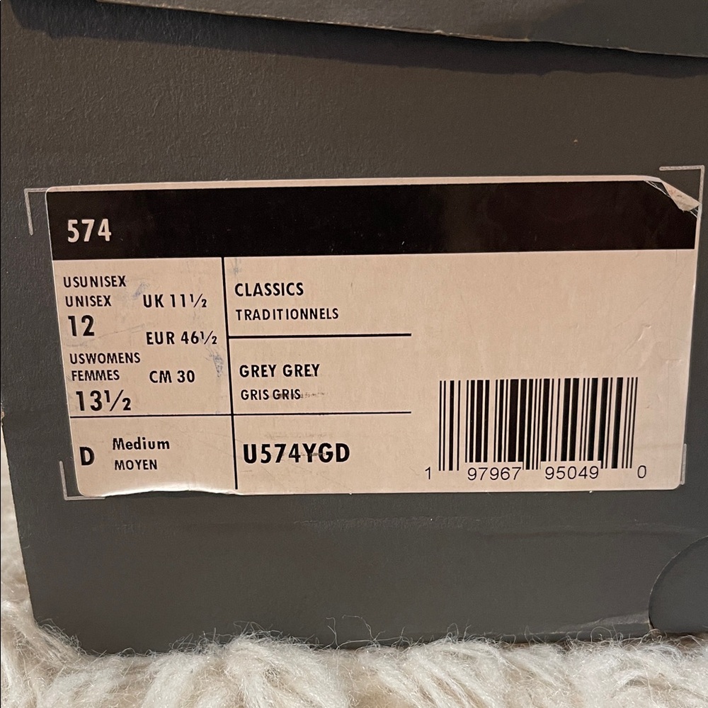 NEW BALANCE UNISEX U574YGD GREY & PURPLE SIZE 12 NEW - Picture 13 of 16